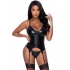 Club Candy Basque & Cheeky Panty - Black L/XL