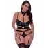 Club Candy Bra Harness & Panty - Black 2XL One Size Queen