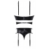 Club Candy Bra Harness & Panty Set - Black L/XL