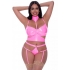 Magic Silk Club Candy Bra Harness & Panty Set - Pink 2XL