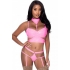 Club Candy Bra Harness & Panty - Pink S/M