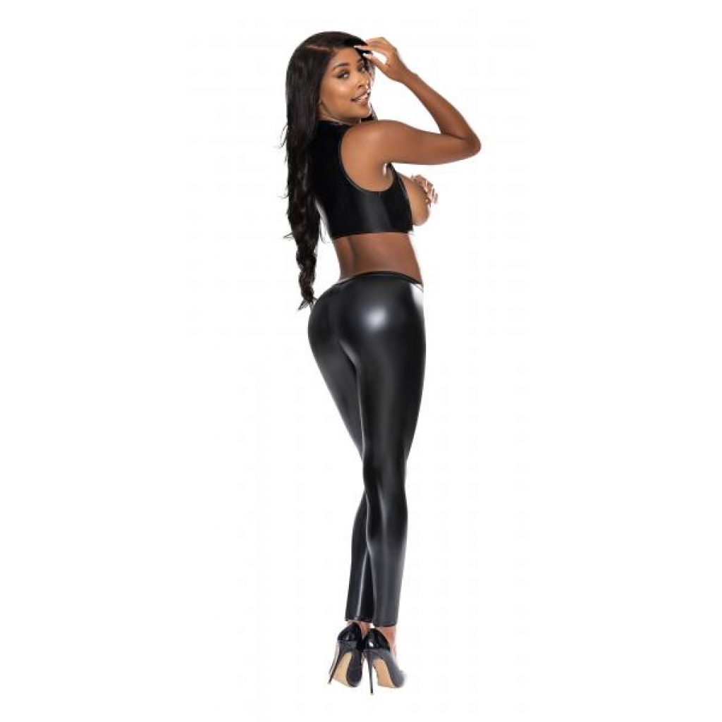 Liquid Onyx Open Vest & Leggings - Black L/Xl