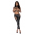 Liquid Onyx Open Vest & Leggings Set - Black (S/M)