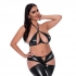 Liquid Onyx Halter Bra & Cutout Pants - Black 2XL