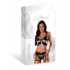 Liquid Onyx Cut Out Bra Panty & Stirrup Garter Black L/XL