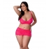 Exposed by Magic Silk Get It Girl Bra, Skirt & Thong Set - Pink 2XL