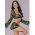 Hazy Dayz Crop Top Skirt & G-String Set - Pot Leaf L/XL