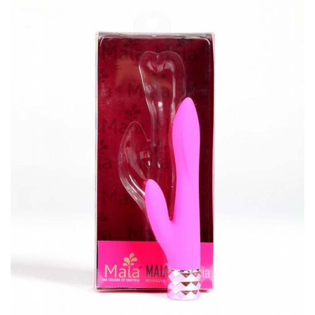 Luxury Rechargeable Silicone Dual Vibe - Victoria in Neon Pink