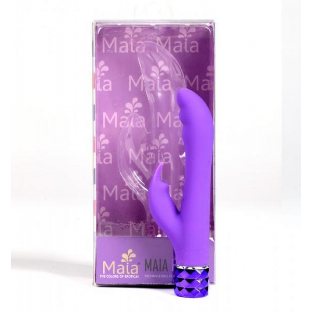 Rechargeable Silicone Rabbit Vibe - Hailey - Neon Purple