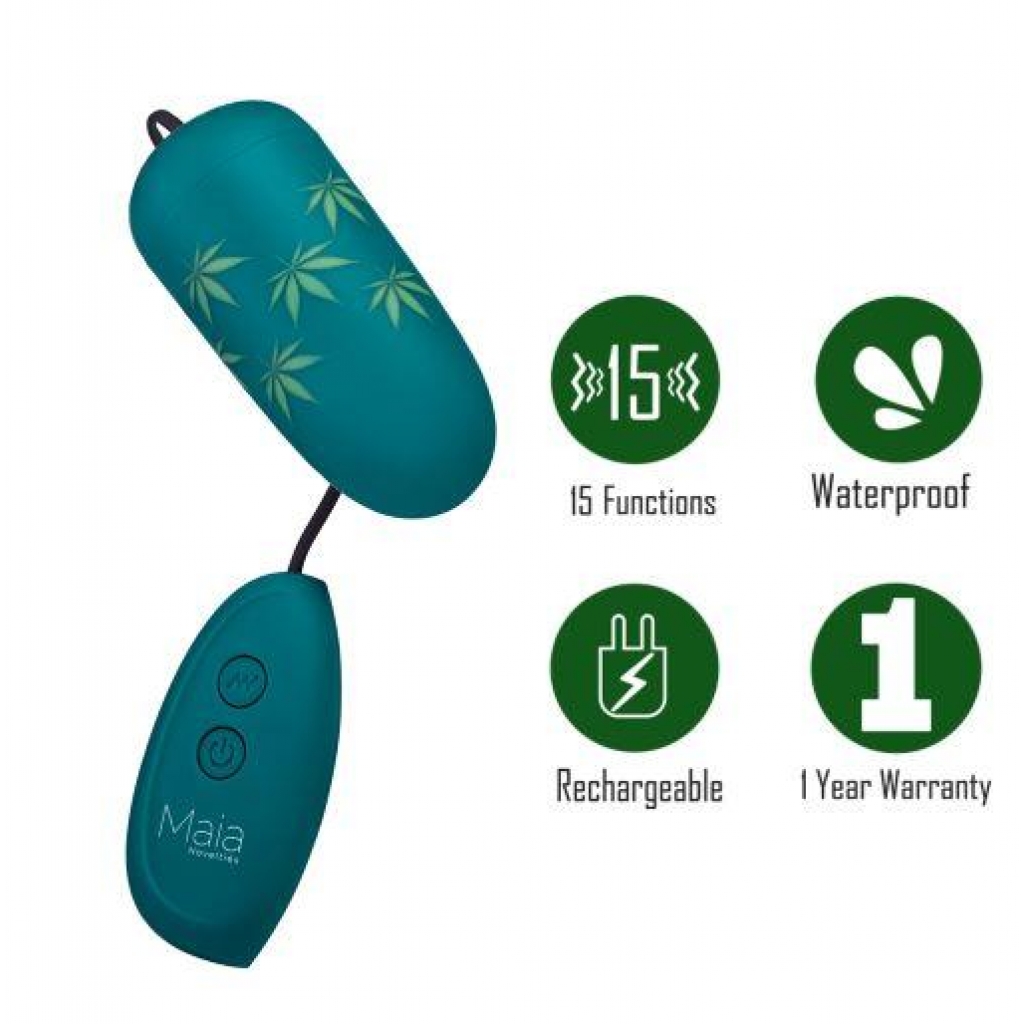 Budzee Rechargeable Wired Egg Vibrator - Leaf Pattern Green