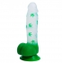 Leif 7 In 420 Pot Leaf Print Silicone Dong - Green