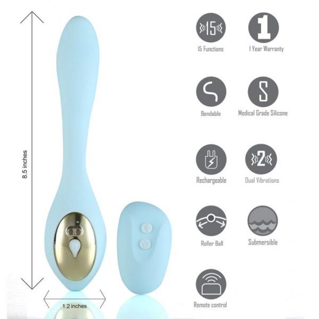 Harmonie Dual Vibrator Teal Silicone Rechargeable