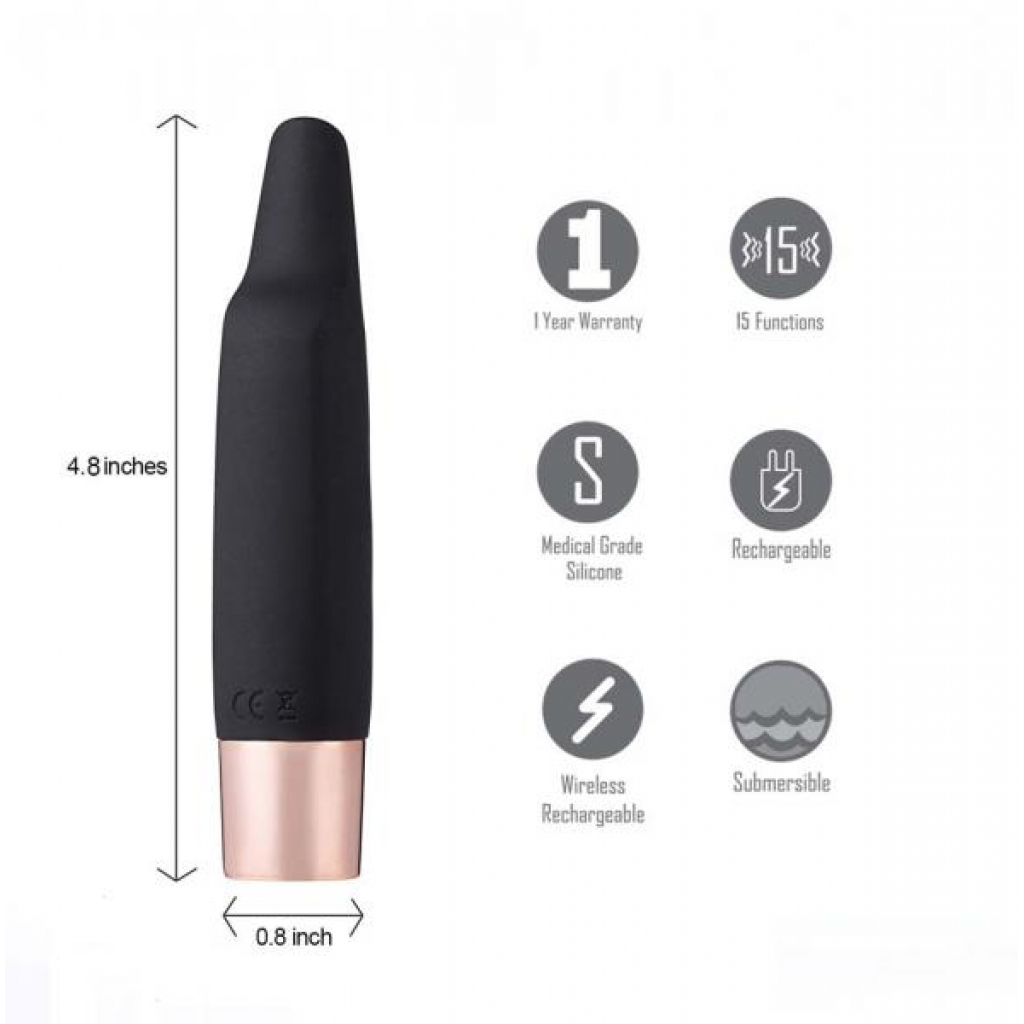 Aspen Wireless Rechargeable Bullet Vibrator - Black