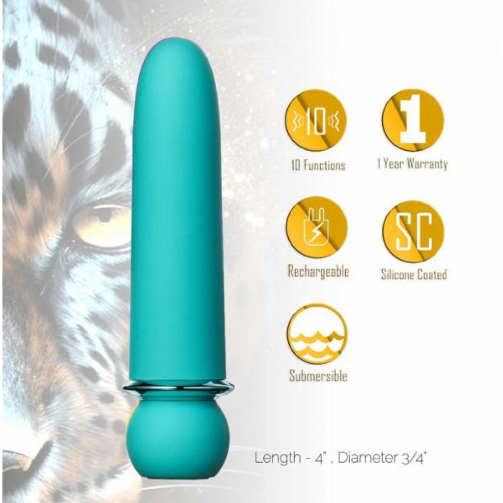 Jaguar Powerful Bullet Vibrator - Blue Rechargeable Teal