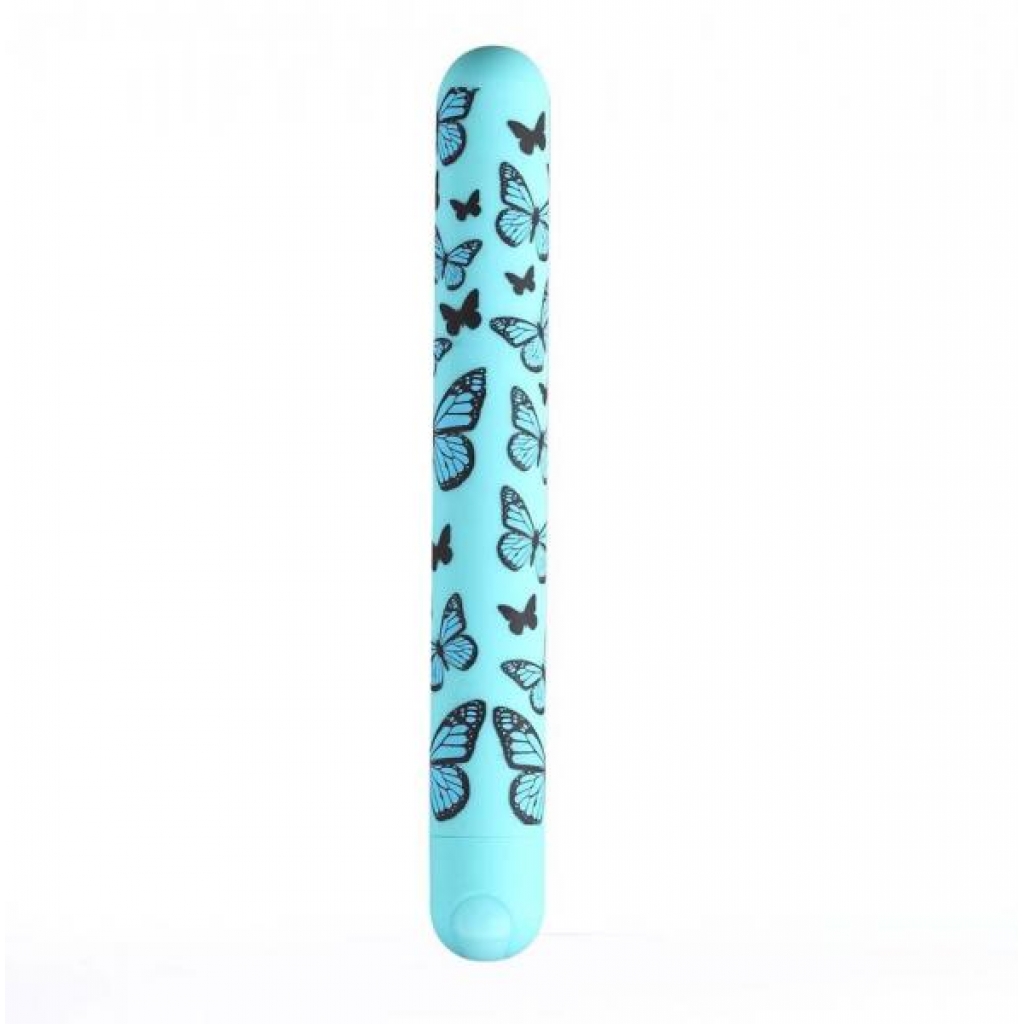 Monarch Butterfly Pattern Rechargeable Bullet Vibrator – Teal