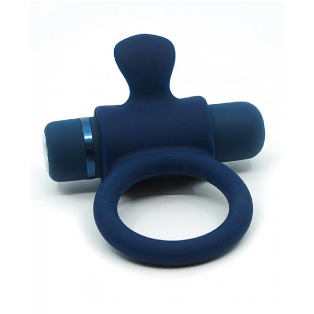 Sensuelle Silicone Bullet Ring - Navy Blue