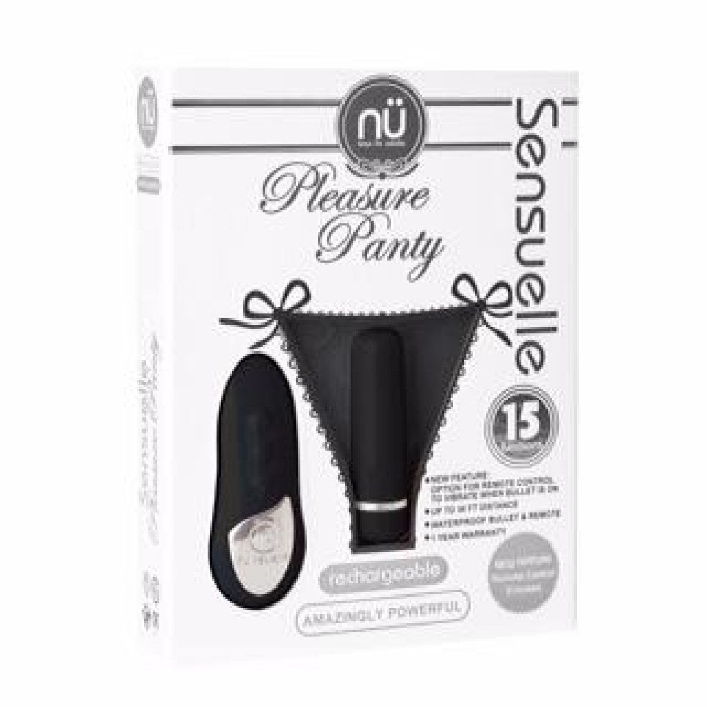 Sensuelle Pleasure Panty with Remote Control - Black, One Size Fits Most