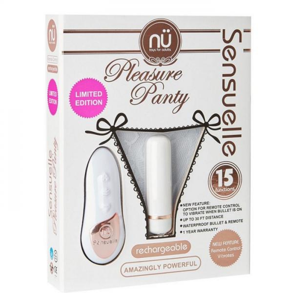 Sensuelle Pleasure Panty - White - Remote Control