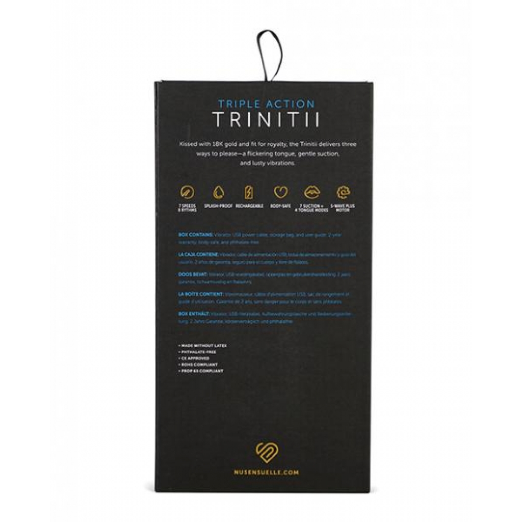 Sensuelle Trinitii 18k Gold Black - Versatile Stimulation