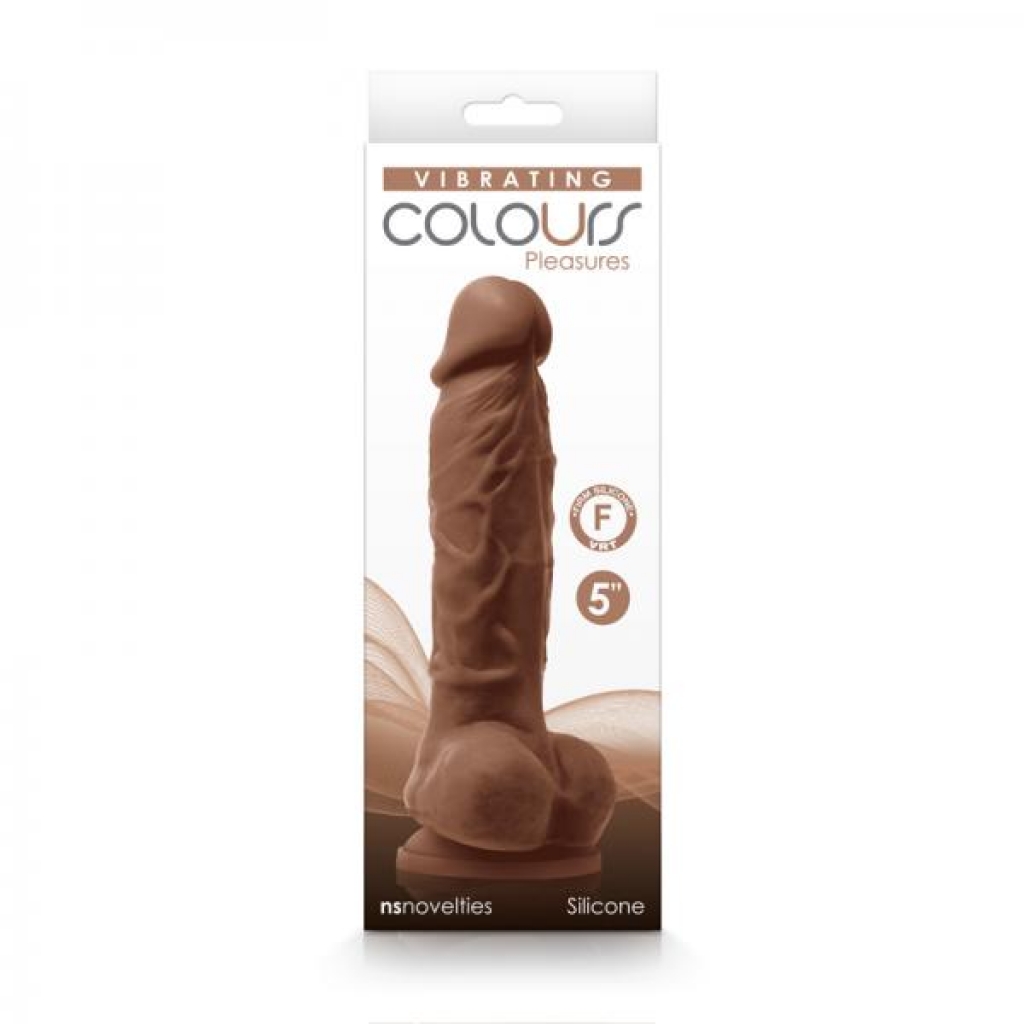 Colours Pleasures - Vibrating 5-Inch Dildo - Brown