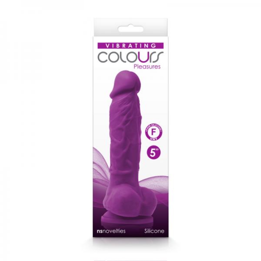 Colours Pleasures Vibrating 5 Inch Dildo - Purple