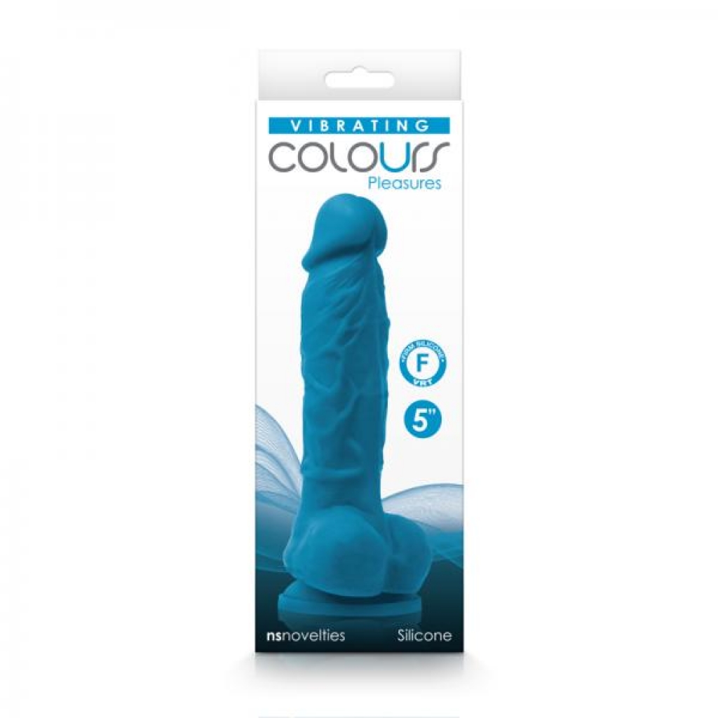 Colours Pleasures Vibrating 5 Dildo - Blue