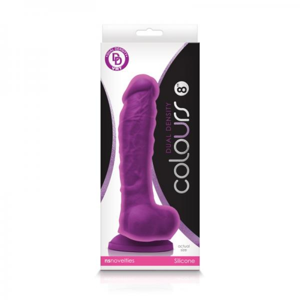 Colours Dual Density 8-Inch Purple Realistic Dildo