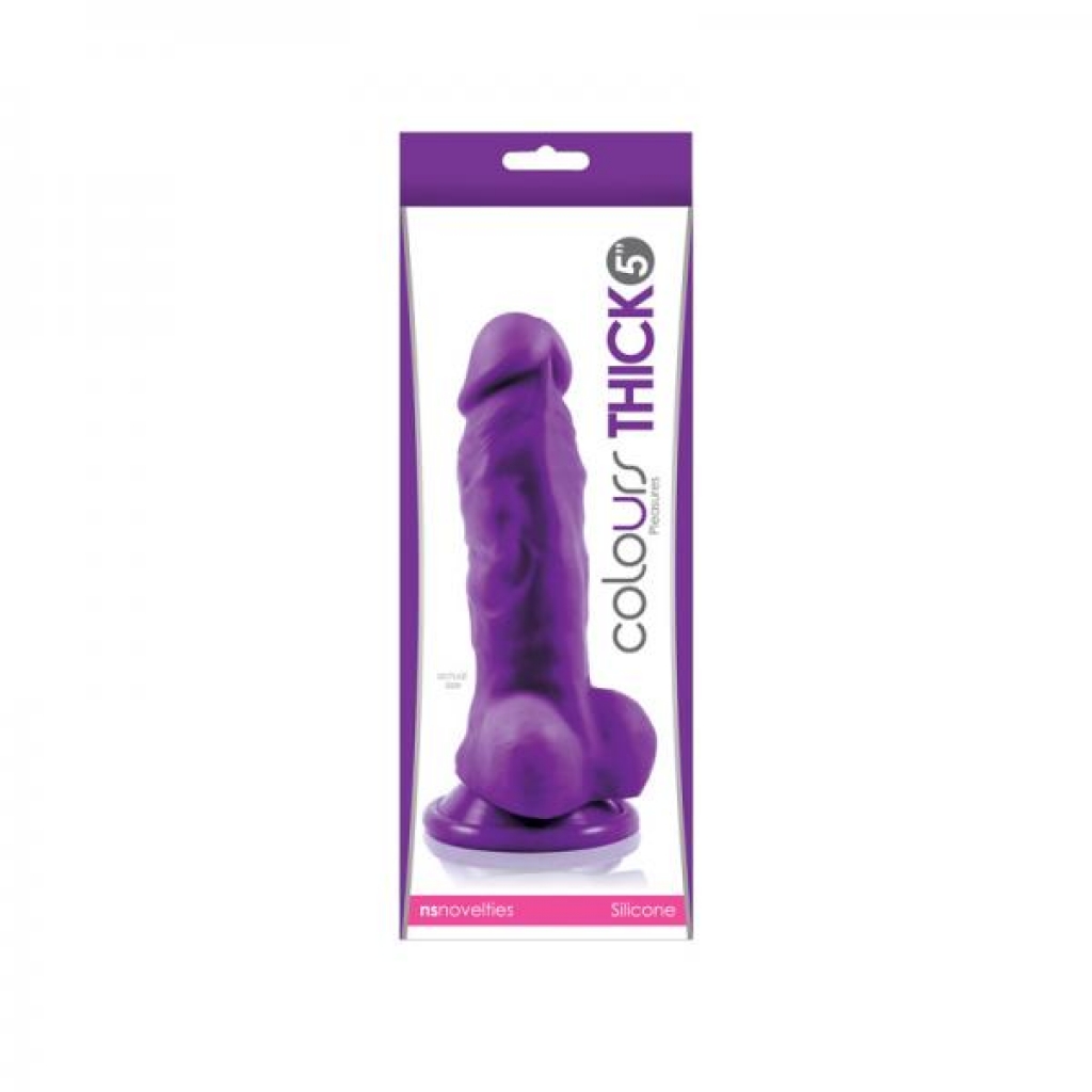 Colours Pleasures 5-Inch Thick Dildo - Purple