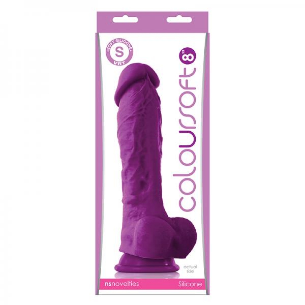 ColourSoft 8 inches Soft Dildo - Purple