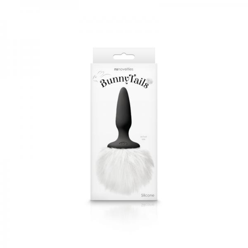 Bunny Tails Mini Black White Fur