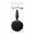 Bunny Tails Mini Black Black Fur