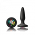 Glams Mini Butt Plug with Rainbow Gem - Black