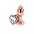 Rear Assets Rose Gold Heart Small Clear Butt Plug