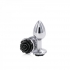 Rear Assets Rose Small Butt Plug - Elegant Black