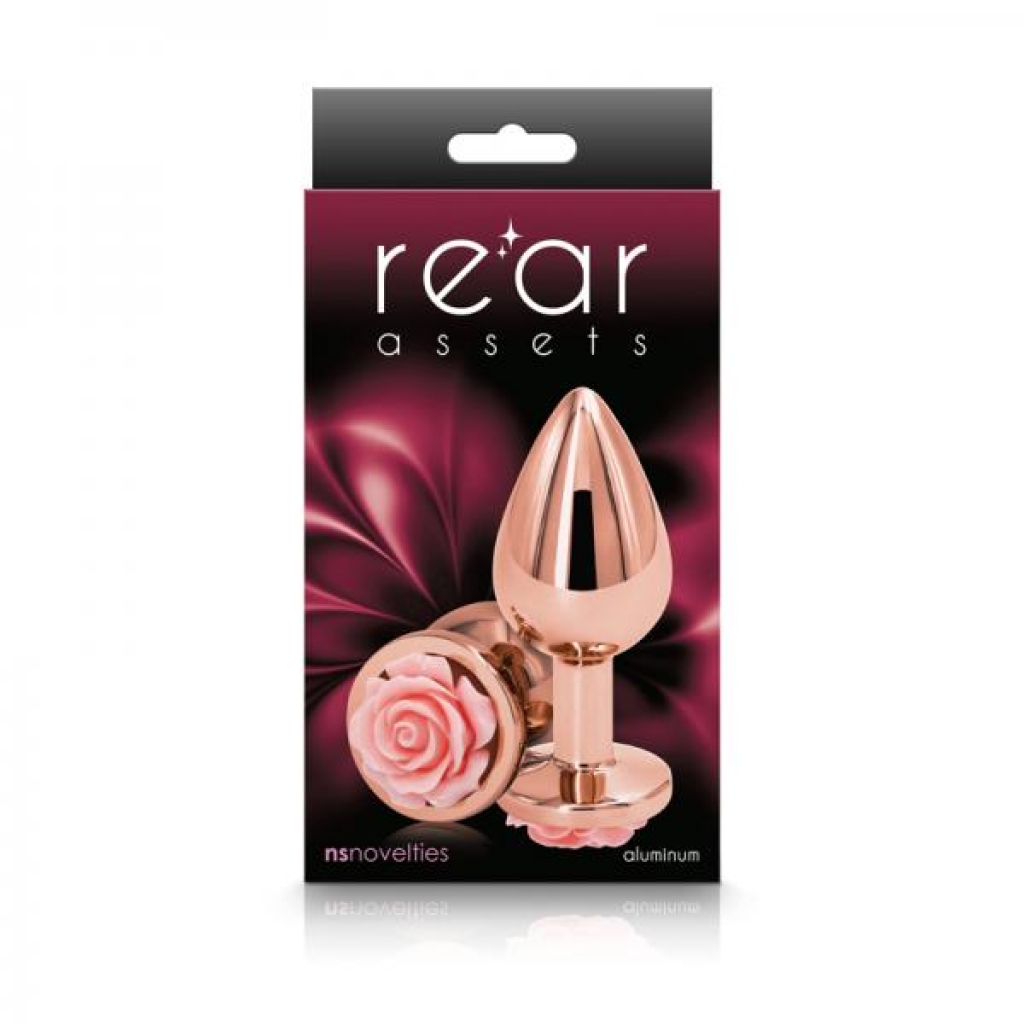 Rear Assets Rose Medium Butt Plug - Pink