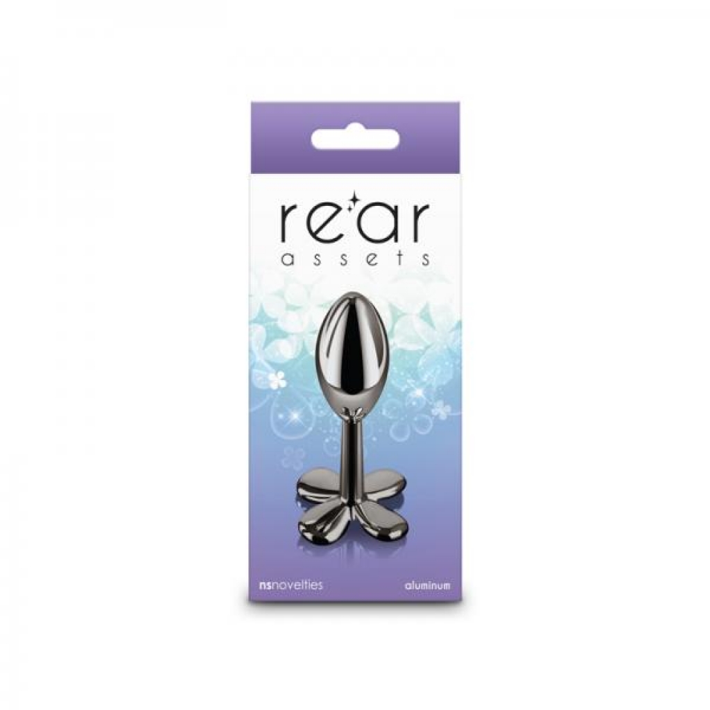 Rear Assets Clover Butt Plug in Gunmetal Silver