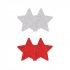 Pretty Pasties Glitter Stars - Red/Silver - 2 Pair