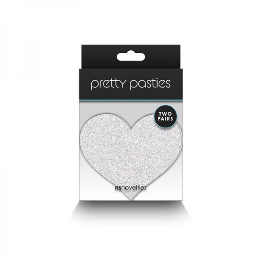 Pretty Pasties Glitter Hearts - Red/Silver (2 Pairs)