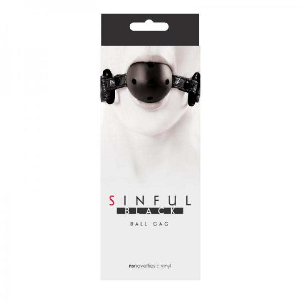 Sinful Black Ball Gag - One Size Fits Most