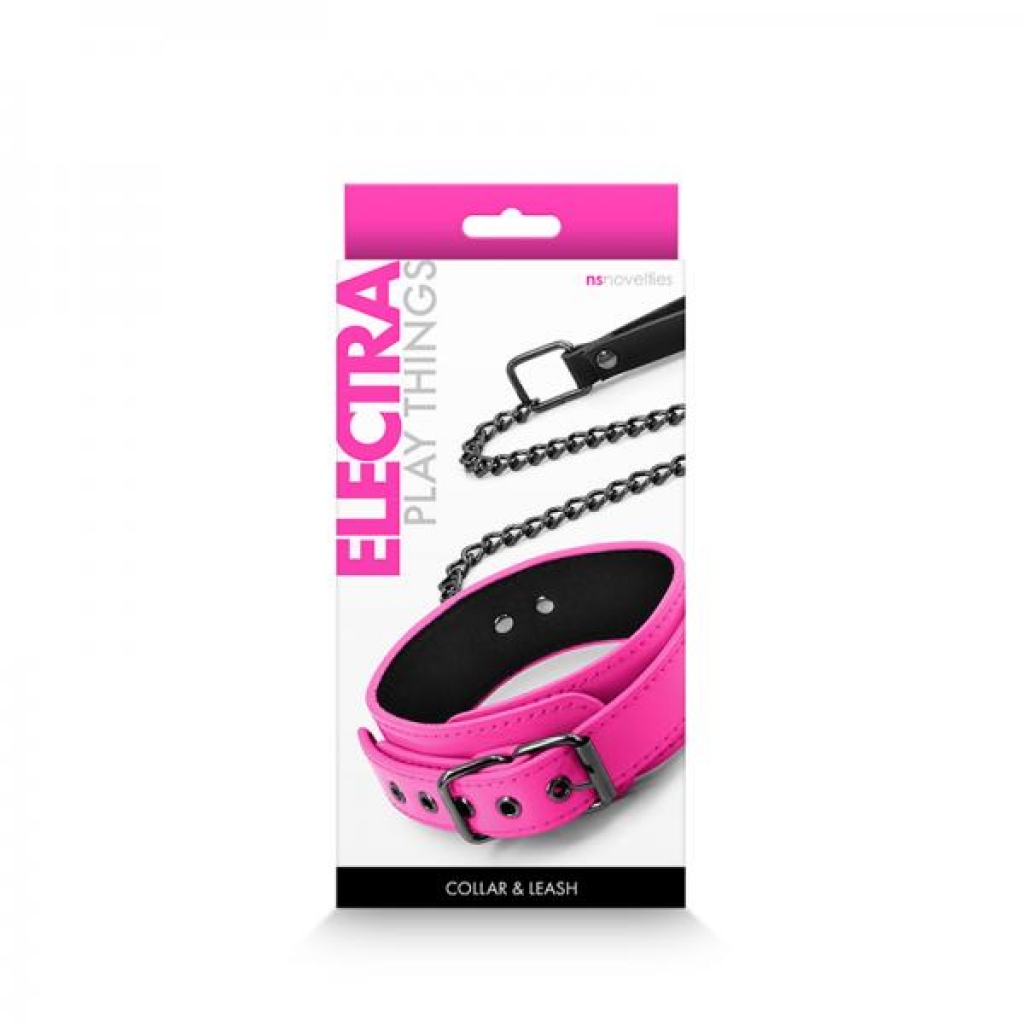 Electra Play Things Pink Collar and Leash Set - Stylish Comfort for Seductive Play