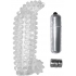 Studded Cock Teaser Penis Extension With Bullet Vibrator - Clear