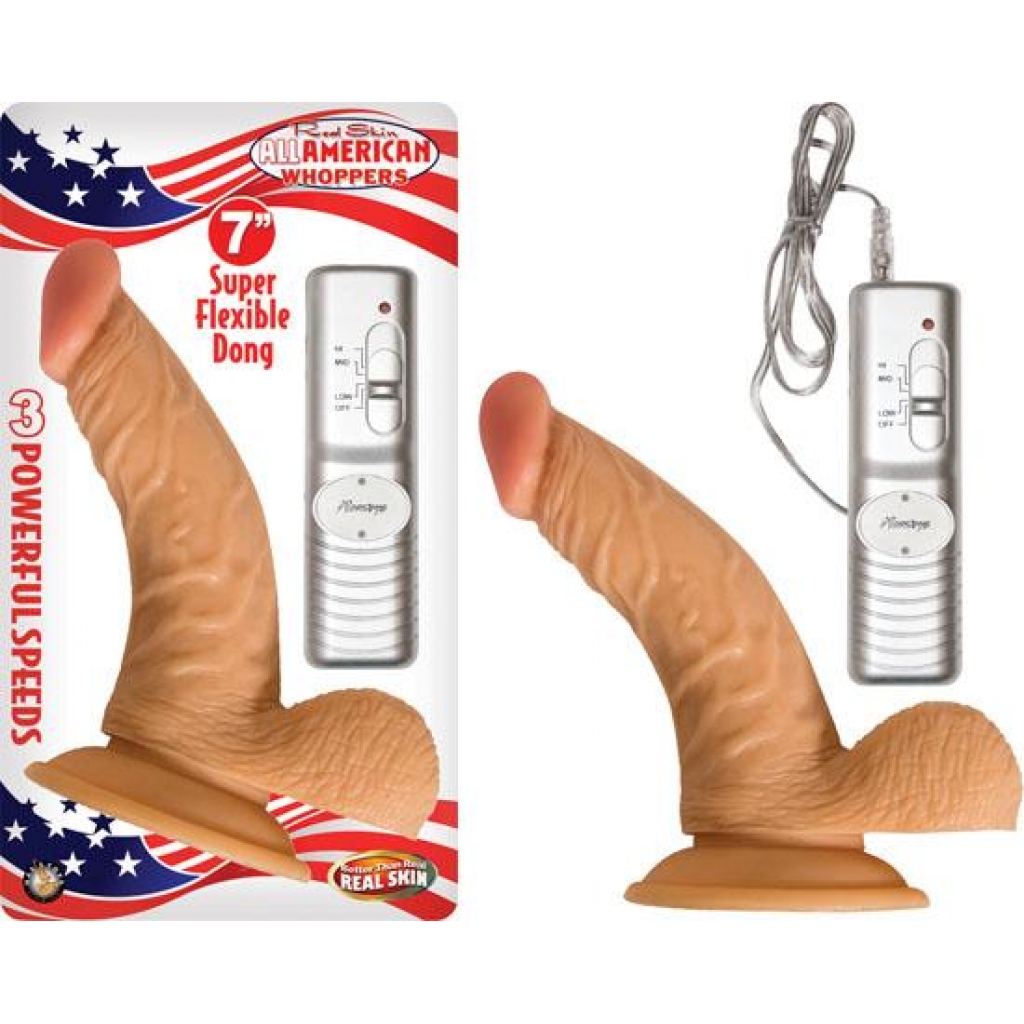 All American Whopper - 7 inches Vibrating Dildo with Balls