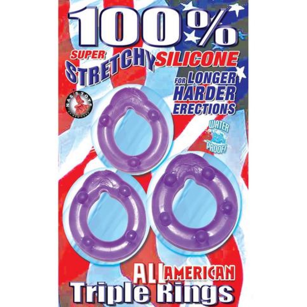 All American Triple Rings - Purple