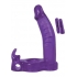 Double Penetrator Rabbit Cock Ring - Purple