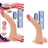 All American Whopper 8 Inches Curved Vibrating Dong with Balls - Beige