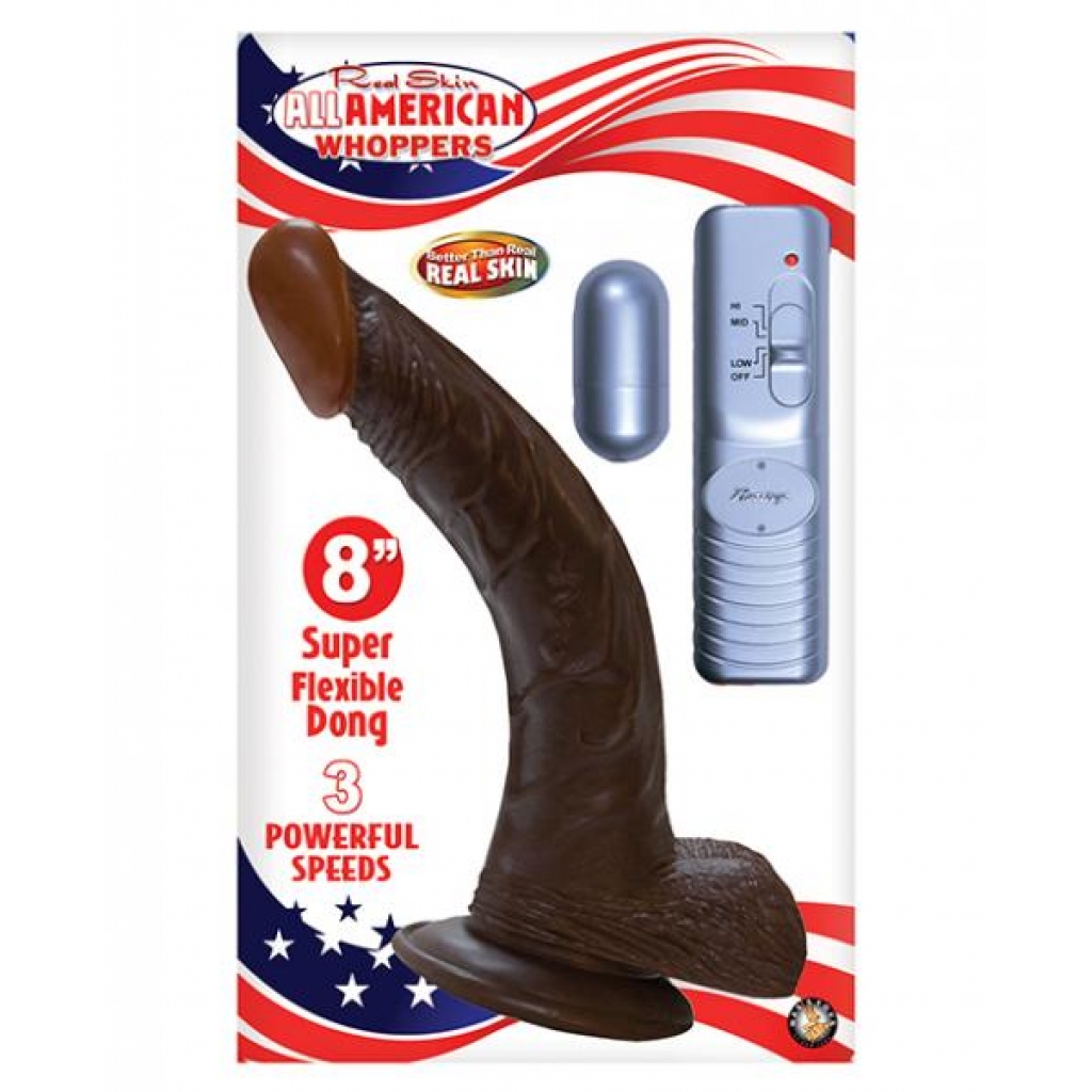 All American Whopper - 8 Inch Curved Vibrating Dong