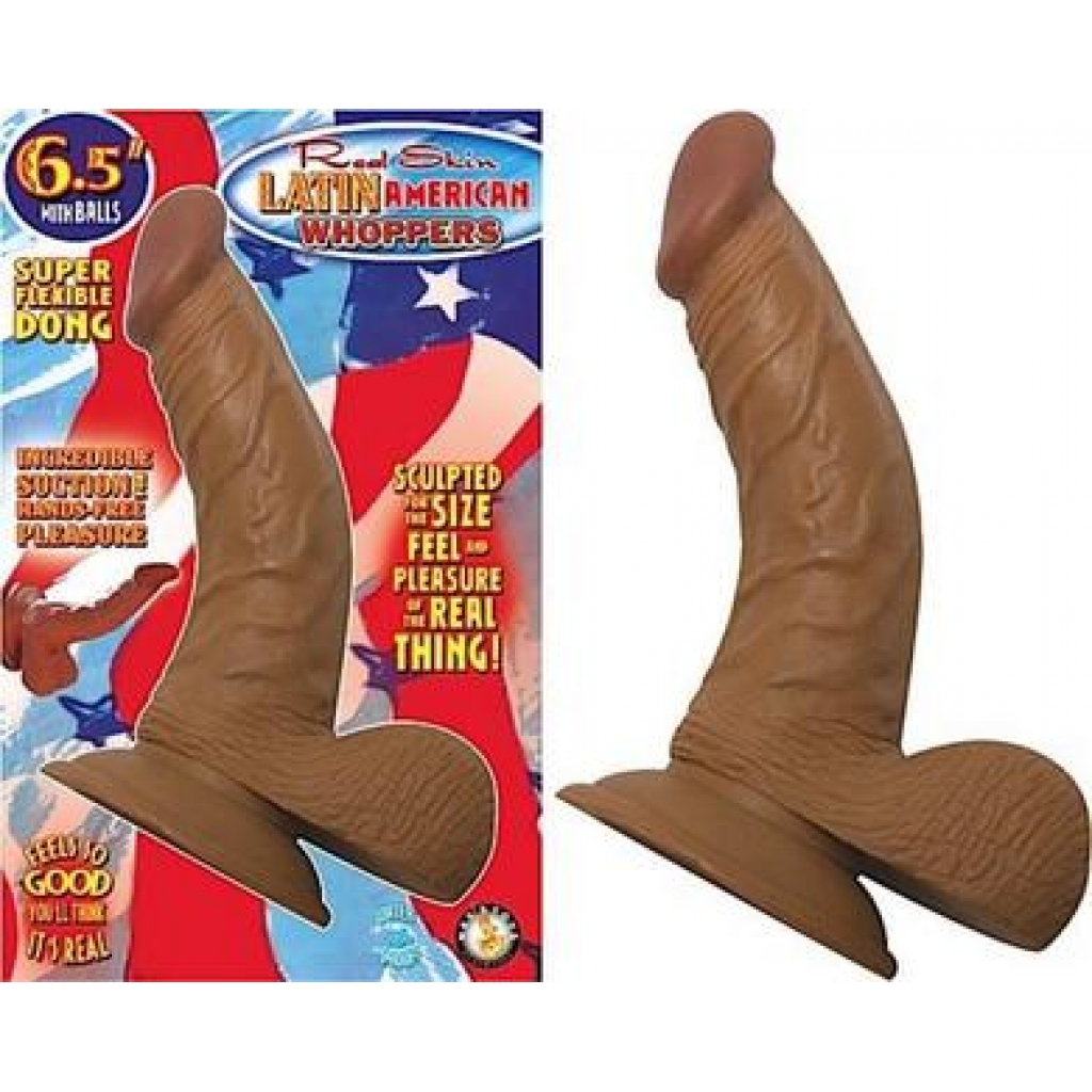 Latin American Whoppers Curved Dong with Balls - Tan