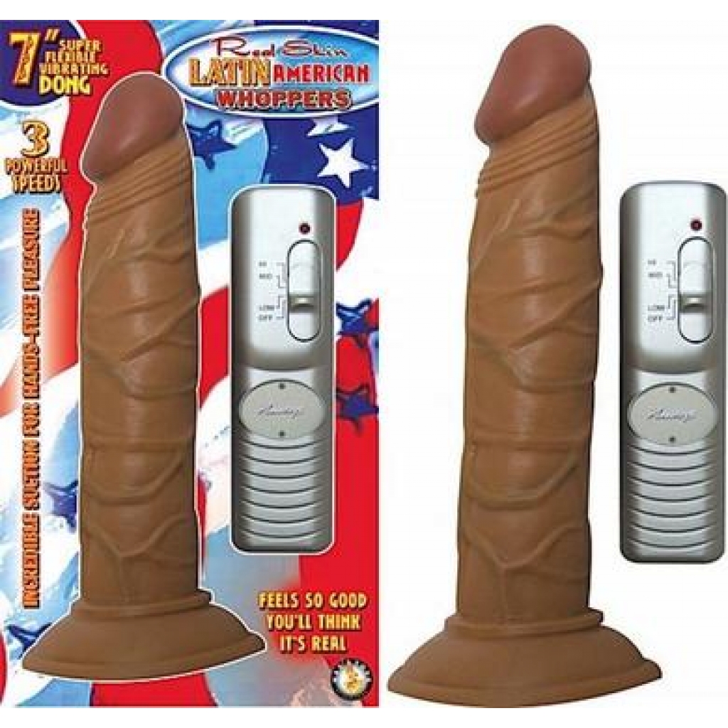 Latin American Whoppers 7in Vibrating Dong - Tan