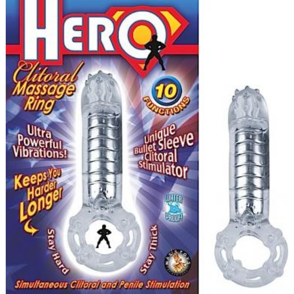 Hero Cockring and Clit Massager - Clear