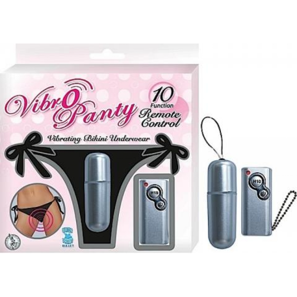 Vibro Panty Bikini 10 Function Remote Control - Waterproof O/S - Black